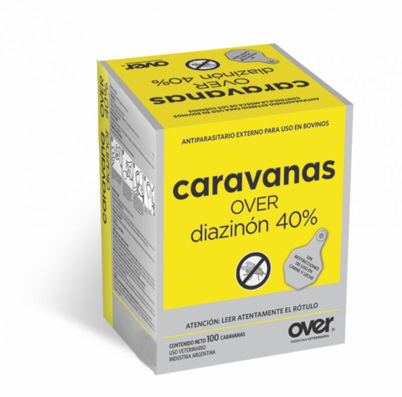 Caravanas over para mosca de los cuernos