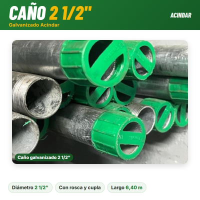 Caño Galvanizado Acindar 2 1/2