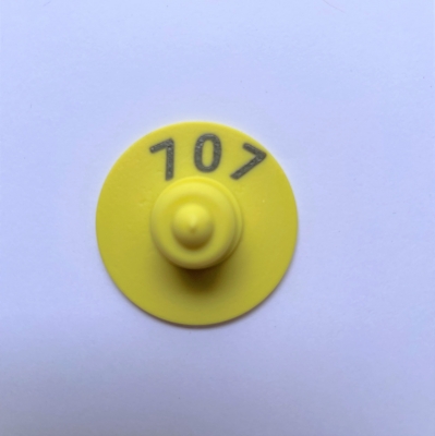 Caravana botón Durflex numerada Amarillo